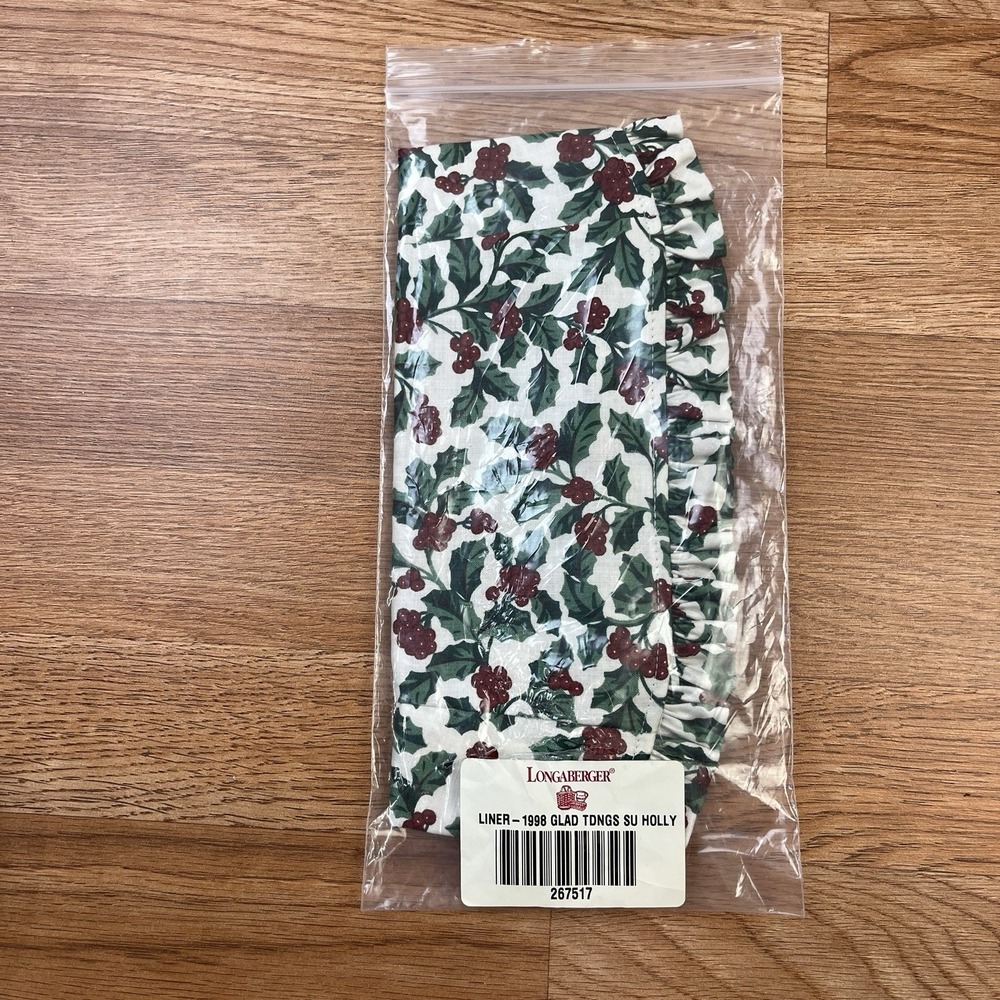 Longaberger Stand Up Holly Liner for 1998 Glad Tidings Basket 267517‎ NEW